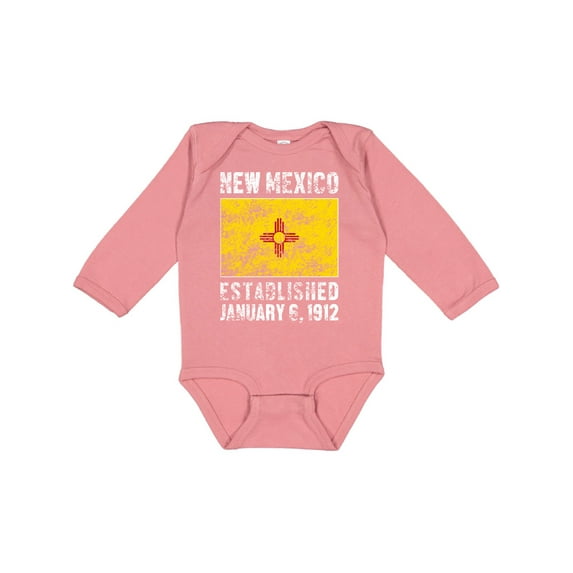 Inktastic Established January 6, 1912 New Mexico Flag Boys or Girls Long Sleeve Baby Bodysuit