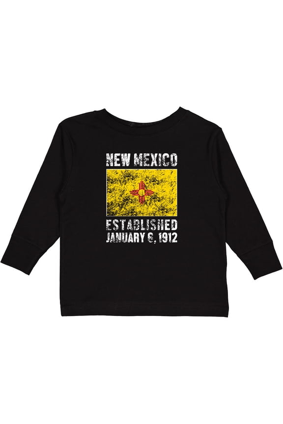 Established January 6, 1912 New Mexico Flag Boys or Girls Long Sleeve Toddler T-Shirt