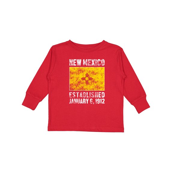 Inktastic Established January 6, 1912 New Mexico Flag Boys or Girls Long Sleeve Toddler T-Shirt