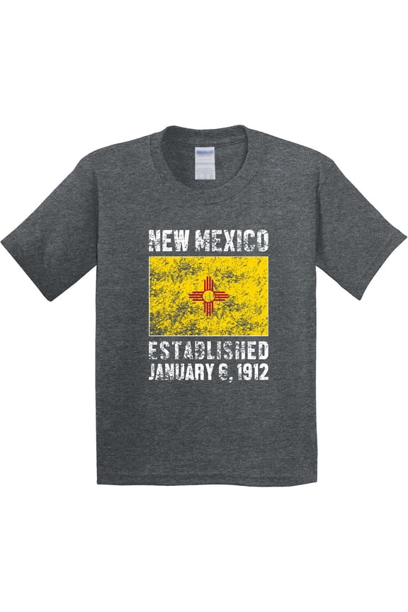 Established January 6, 1912 New Mexico Flag Youth T-Shirt