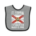thumbnail image 1 of Inktastic Established March 3, 1845 Florida Flag Boys or Girls Baby Bib, 1 of 4