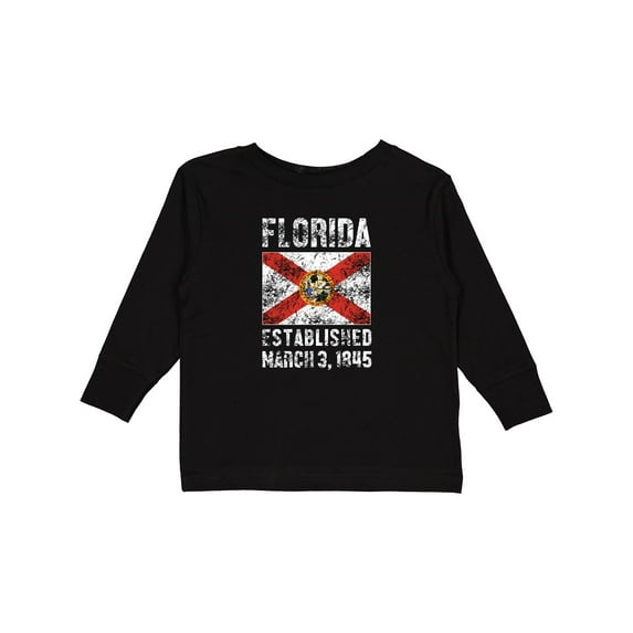 Inktastic Established March 3, 1845 Florida Flag Boys or Girls Long Sleeve Toddler T-Shirt