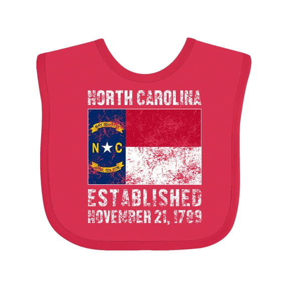 Inktastic Established November 21, 1789 North Carolina Flag Boys or Girls Baby Bib