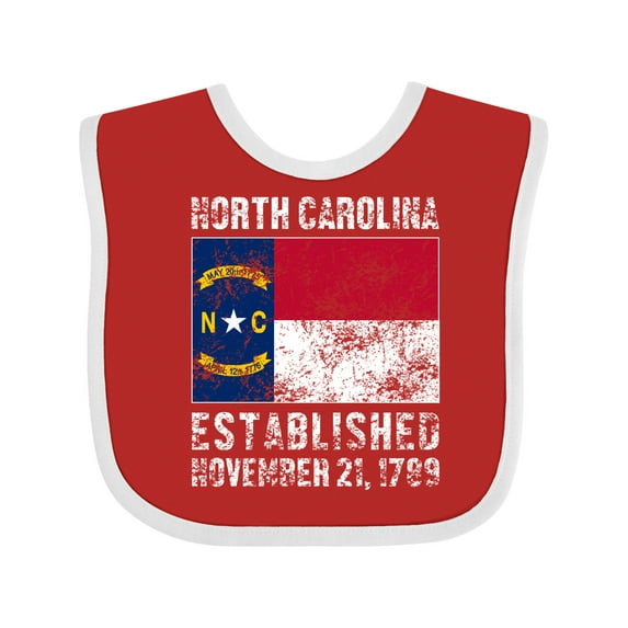Inktastic Established November 21, 1789 North Carolina Flag Boys or Girls Baby Bib