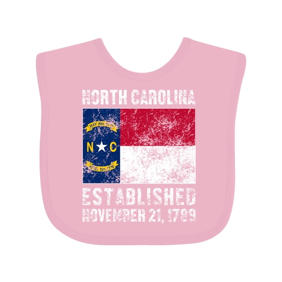 Inktastic Established November 21, 1789 North Carolina Flag Boys or Girls Baby Bib