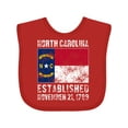 thumbnail image 1 of Inktastic Established November 21, 1789 North Carolina Flag Boys or Girls Baby Bib, 1 of 4