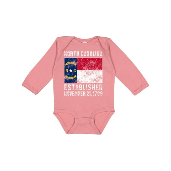 Inktastic Established November 21, 1789 North Carolina Flag Boys or Girls Long Sleeve Baby Bodysuit
