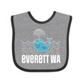 thumbnail image 1 of Inktastic Everett Washington Whale Watching Boys or Girls Baby Bib, 1 of 4