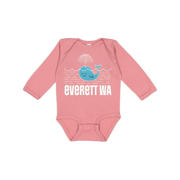 Inktastic Everett Washington Whale Watching Boys or Girls Long Sleeve Baby Bodysuit