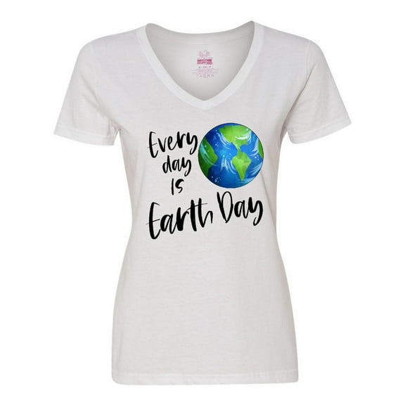 Inktastic Every Day is Earth Day Women's V-Neck T-Shirt