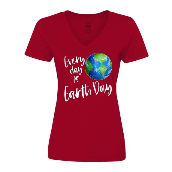 Inktastic Every Day is Earth Day Women's V-Neck T-Shirt