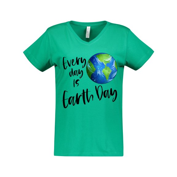 Inktastic Every Day is Earth Day Women's V-Neck T-Shirt