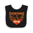 thumbnail image 1 of Inktastic Everyone is Thankful for Me with Heart and Leaves Boys or Girls Baby Bib, 1 of 4