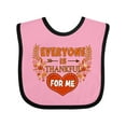 thumbnail image 1 of Inktastic Everyone is Thankful for Me with Heart and Leaves Boys or Girls Baby Bib, 1 of 4