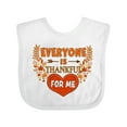 thumbnail image 1 of Inktastic Everyone is Thankful for Me with Heart and Leaves Boys or Girls Baby Bib, 1 of 4