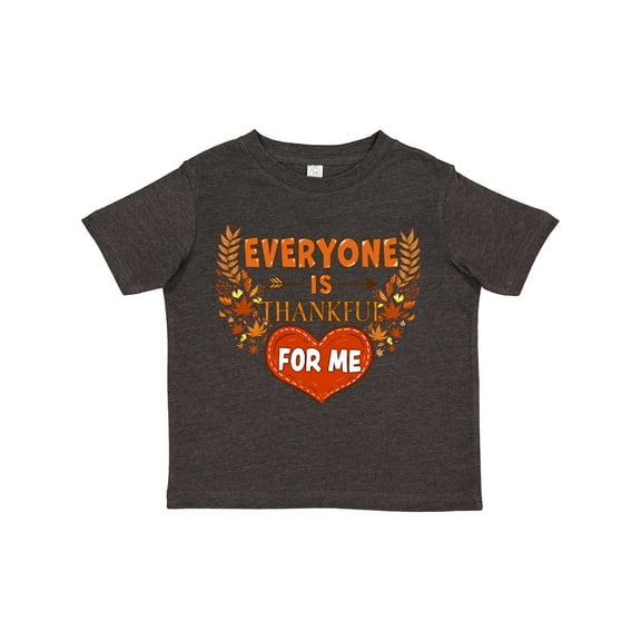 Inktastic Everyone is Thankful for Me with Heart and Leaves Boys or Girls Toddler T-Shirt