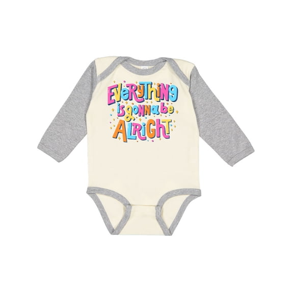 Inktastic Everything is Gonna be Alright Inspirational Quote Boys or Girls Long Sleeve Baby Bodysuit