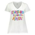 thumbnail image 1 of Inktastic Everything is Gonna be Alright Inspirational Quote Women's Plus Size V-Neck T-Shirt, 1 of 5