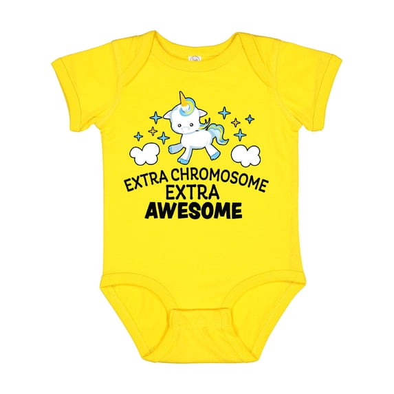 Inktastic Extra Chromosome Extra Awesome with Unicorn Boys or Girls Baby Bodysuit