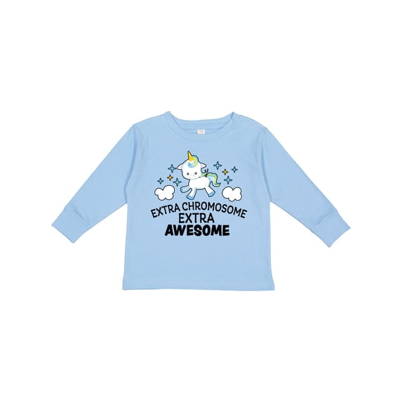 Inktastic Extra Chromosome Extra Awesome with Unicorn Boys or Girls Long Sleeve Toddler T-Shirt