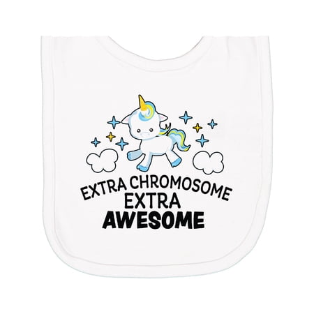 Inktastic Extra Chromosome Extra Awesome with Unicorn Newborn Bib