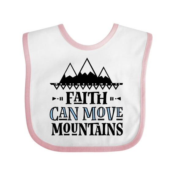 Inktastic Faith Can Move Mountains Girls Baby Bib