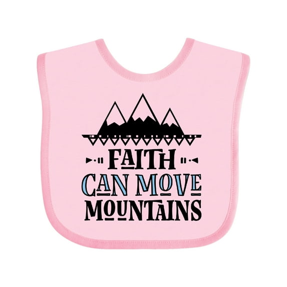 Inktastic Faith Can Move Mountains Girls Baby Bib