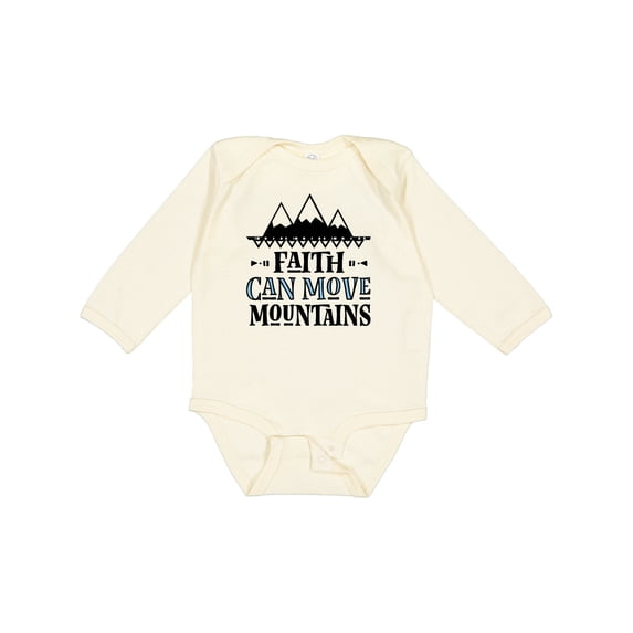 Inktastic Faith Can Move Mountains Girls Long Sleeve Baby Bodysuit
