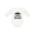 thumbnail image 1 of Inktastic Faith Can Move Mountains Girls Long Sleeve Baby Bodysuit, 1 of 5
