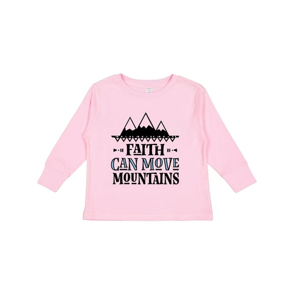 Inktastic Faith Can Move Mountains Girls Long Sleeve Toddler T-Shirt