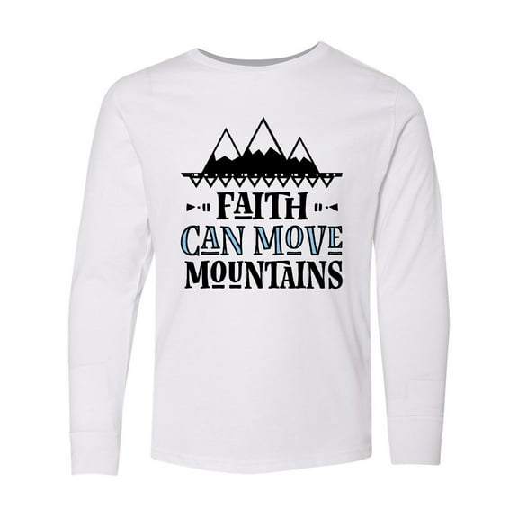 Inktastic Faith Can Move Mountains Long Sleeve Youth T-Shirt