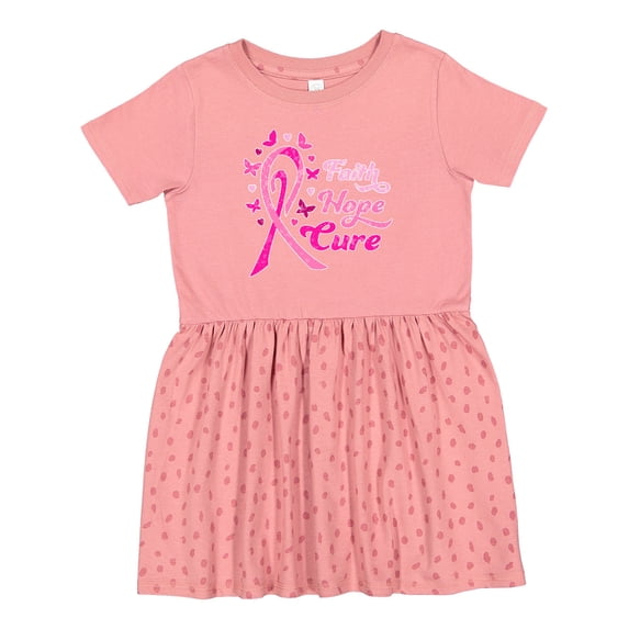 Inktastic Faith Hope Cure Breast Cancer Awareness Girls Toddler Dress