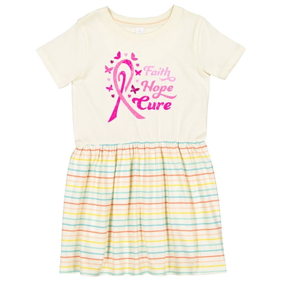 Inktastic Faith Hope Cure Breast Cancer Awareness Girls Toddler Dress