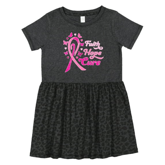 Inktastic Faith Hope Cure Breast Cancer Awareness Girls Toddler Dress