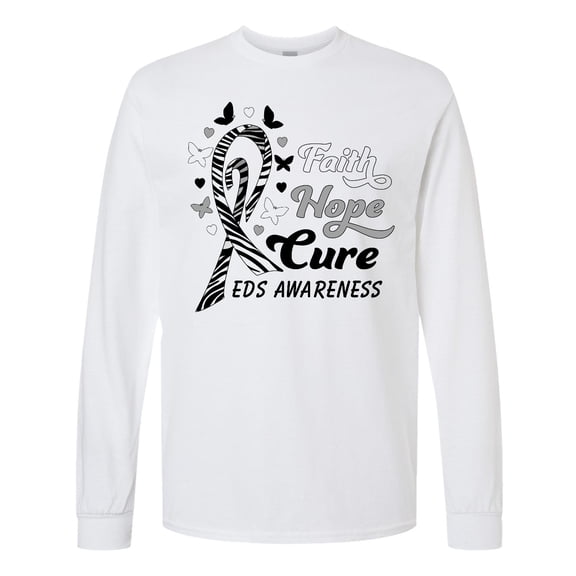 Inktastic Faith Hope Cure Ehler's-danlos Syndrome Long Sleeve T-Shirt