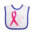 thumbnail image 1 of Inktastic Faith Over Fear Breast Cancer Awareness with Pink Ribbon Boys or Girls Baby Bib, 1 of 4