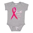 thumbnail image 1 of Inktastic Faith Over Fear Breast Cancer Awareness with Pink Ribbon Boys or Girls Baby Bodysuit, 1 of 5
