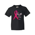 thumbnail image 1 of Inktastic Faith Over Fear Breast Cancer Awareness with Pink Ribbon Youth T-Shirt, 1 of 5