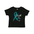 thumbnail image 1 of Inktastic Faith Over Fear Ovarian Cancer Awareness with Teal Ribbon Boys or Girls Baby T-Shirt, 1 of 5