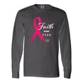 thumbnail image 1 of Inktastic Faith over Fear Breast Cancer Awareness with Pink Ribbon Long Sleeve T-Shirt, 1 of 5