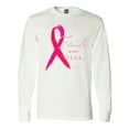 thumbnail image 1 of Inktastic Faith over Fear Breast Cancer Awareness with Pink Ribbon Long Sleeve T-Shirt, 1 of 5