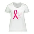 thumbnail image 1 of Inktastic Faith over Fear Breast Cancer Awareness with Pink Ribbon Women's Plus Size T-Shirt, 1 of 5