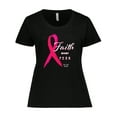 thumbnail image 1 of Inktastic Faith over Fear Breast Cancer Awareness with Pink Ribbon Women's Plus Size T-Shirt, 1 of 5