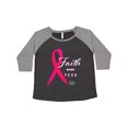 thumbnail image 1 of Inktastic Faith over Fear Breast Cancer Awareness with Pink Ribbon Women's Plus Size T-Shirt, 1 of 5