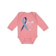 thumbnail image 1 of Inktastic Faith over Fear Hydrocephalus Awareness with Blue Ribbon Boys or Girls Long Sleeve Baby Bodysuit, 1 of 5