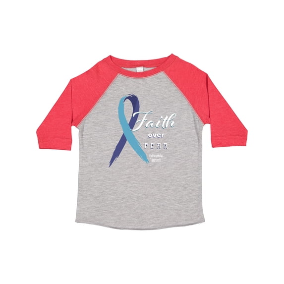 Inktastic Faith over Fear Hydrocephalus Awareness with Blue Ribbon Boys or Girls Toddler T-Shirt