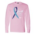thumbnail image 1 of Inktastic Faith over Fear Hydrocephalus Awareness with Blue Ribbon Long Sleeve T-Shirt, 1 of 5