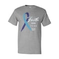 thumbnail image 1 of Inktastic Faith over Fear Hydrocephalus Awareness with Blue Ribbon T-Shirt, 1 of 5