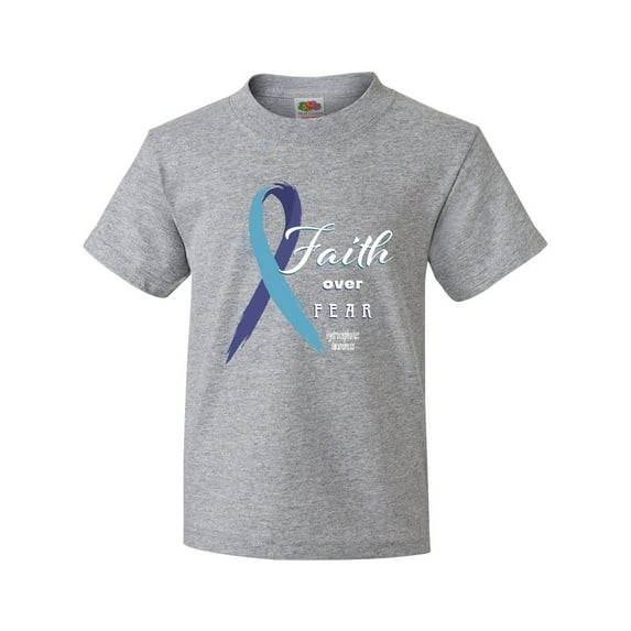Inktastic Faith over Fear Hydrocephalus Awareness with Blue Ribbon Youth T-Shirt