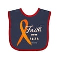 thumbnail image 1 of Inktastic Faith over Fear Leukemia Awareness with Orange Ribbon Boys or Girls Baby Bib, 1 of 4
